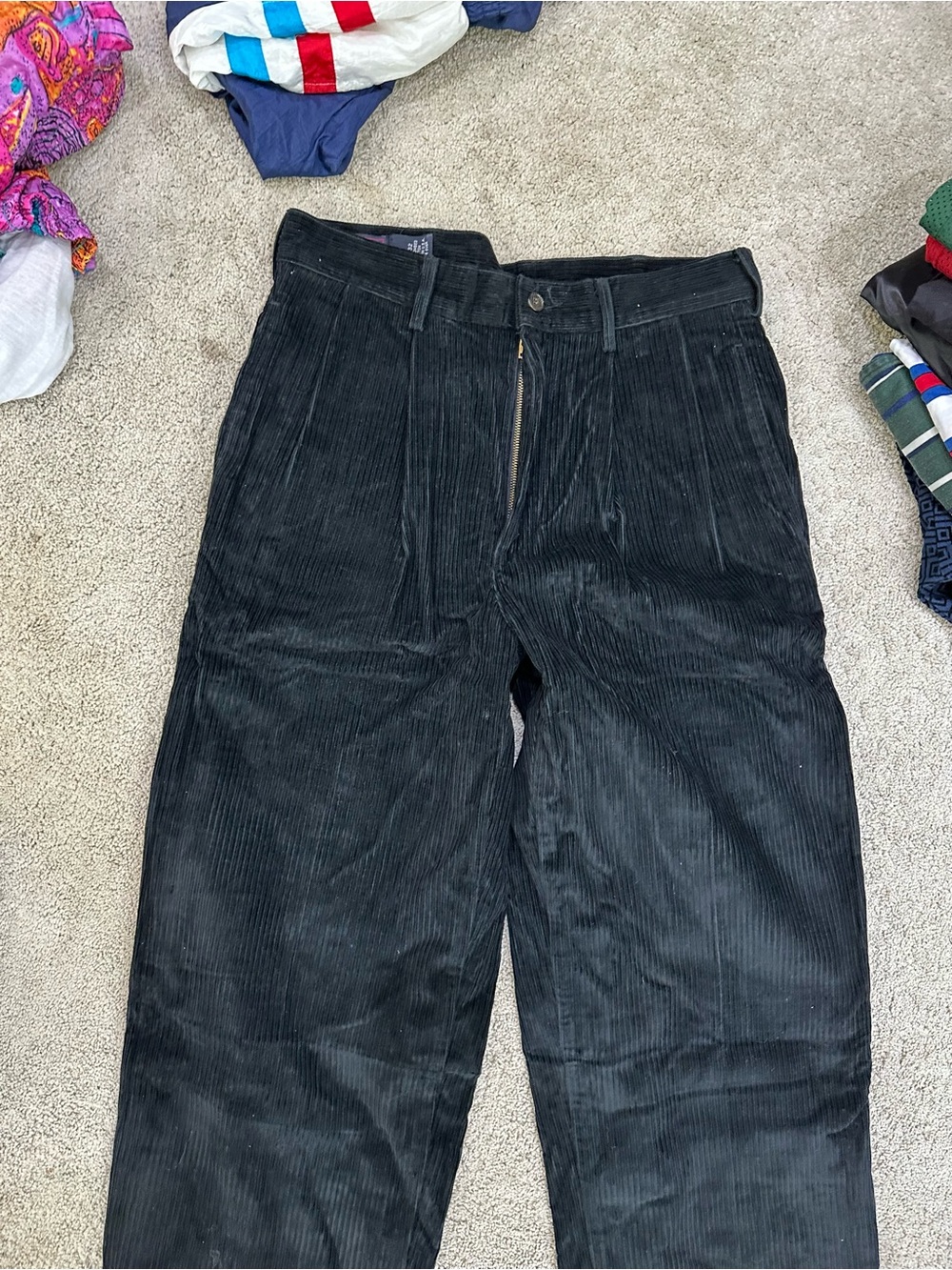 Men's Black Corduroy Pants - Classic Straight Fit